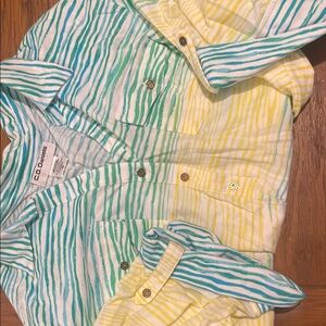 CO Originals Kids Striped Shirt - Teal and Yellow